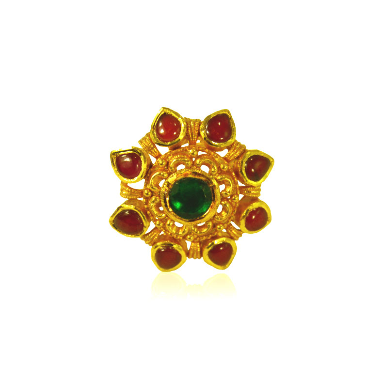22K Gold Floral Ring