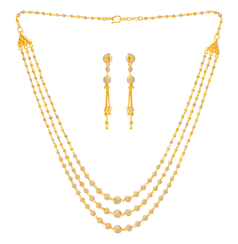 22Kt Gold Balls Necklace Set