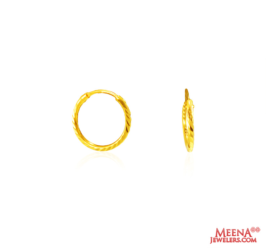 22Kt Gold Hoop Earrings (small)