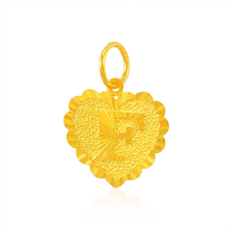 22K F Initial pendant