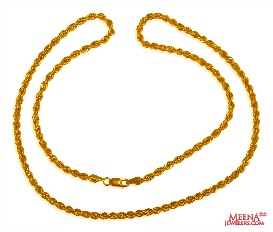 22 Kt Gold Rope Chain