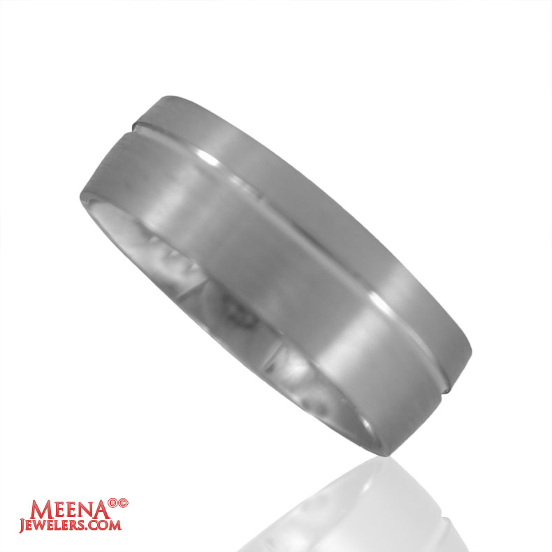 White Gold Wedding Band 18 kt