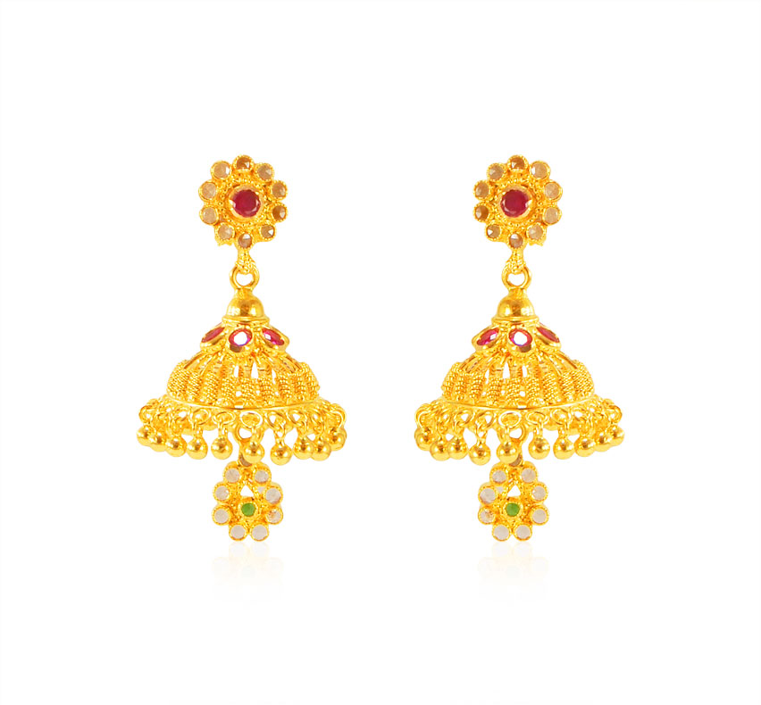  22kt Gold Jhumkhi Earrings