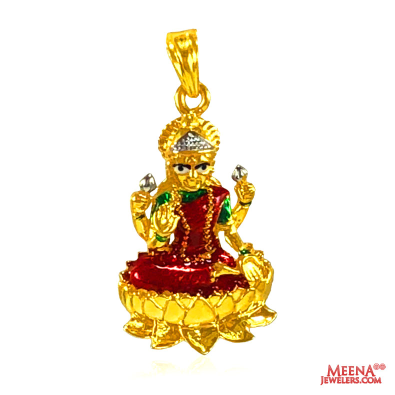22 kt Gold Laxmi Pendant