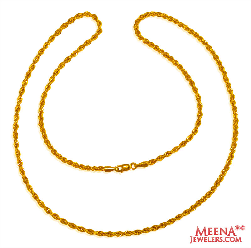 Mens Rope Chain 22 kt 18 Inchs