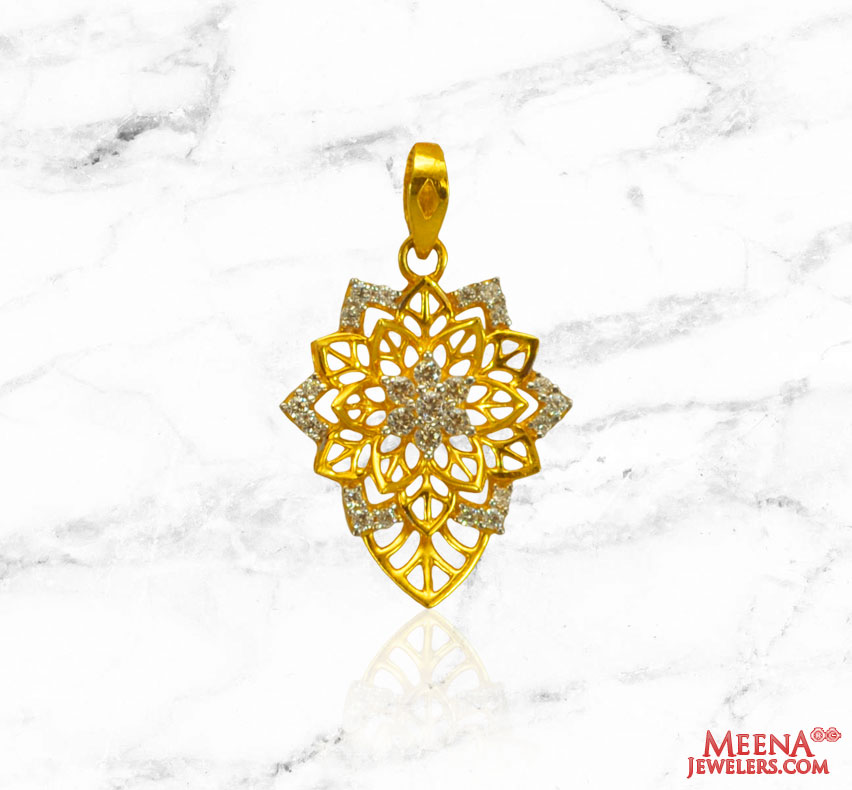 22Kt Gold CZ Pendant