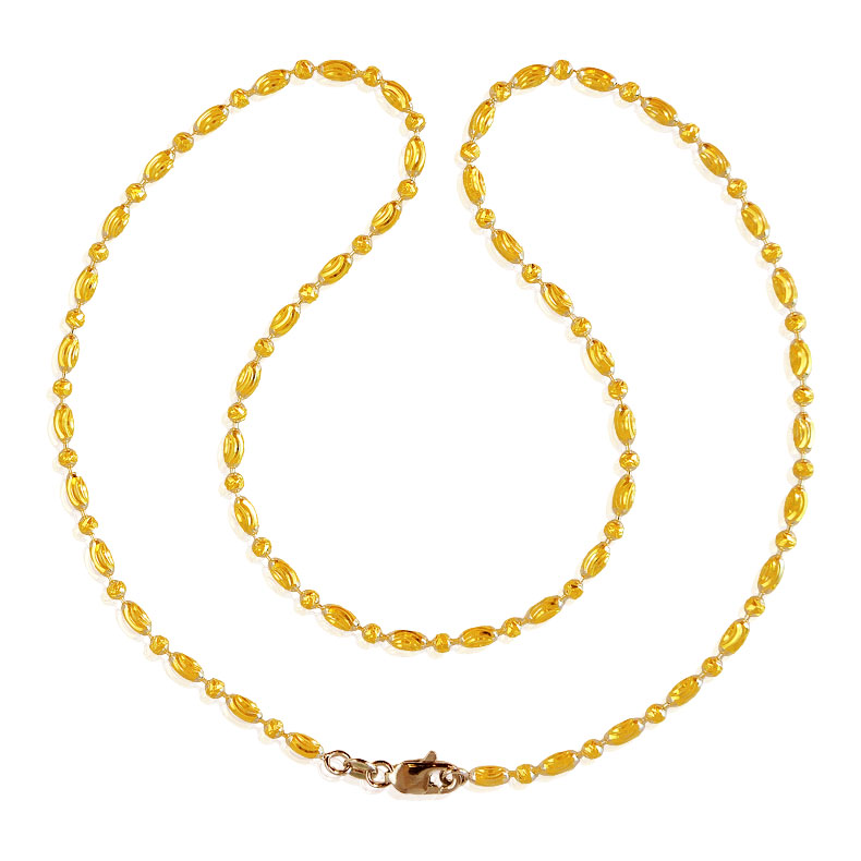 22K Gold Fancy Rice  Chain 