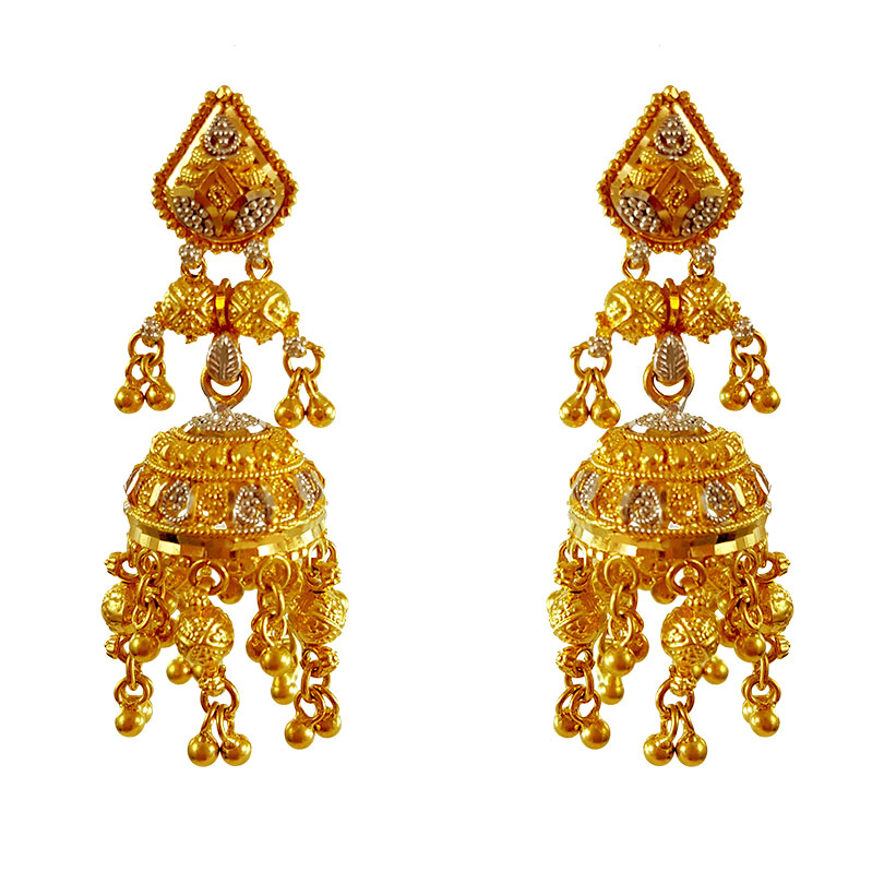 22k Long Jumki Earrings