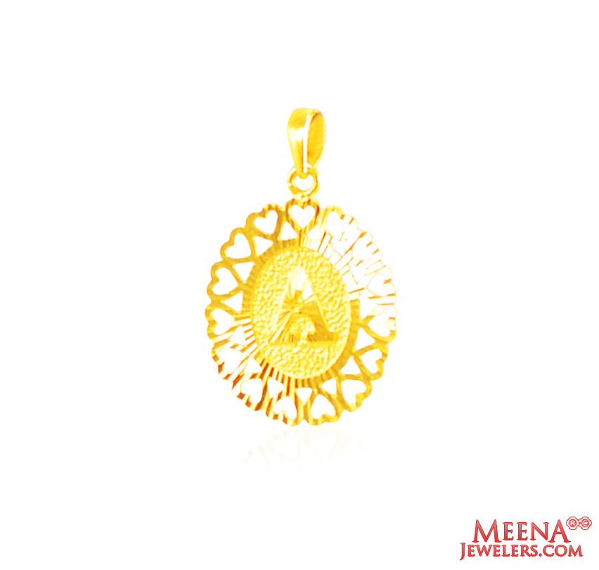 22Kt Gold Initial Pendant (A)