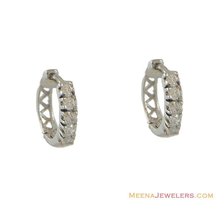 18Kt White Gold Clip on Earring ErWg7708 18Kt White Gold tiny clip