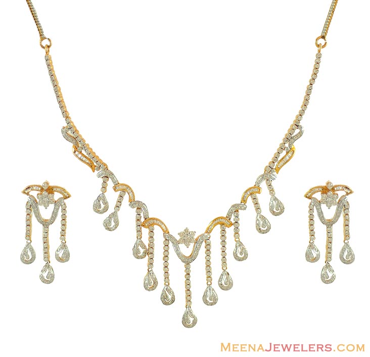 Diamond Necklace Set (18 K Gold) ( Diamond Necklace Sets )