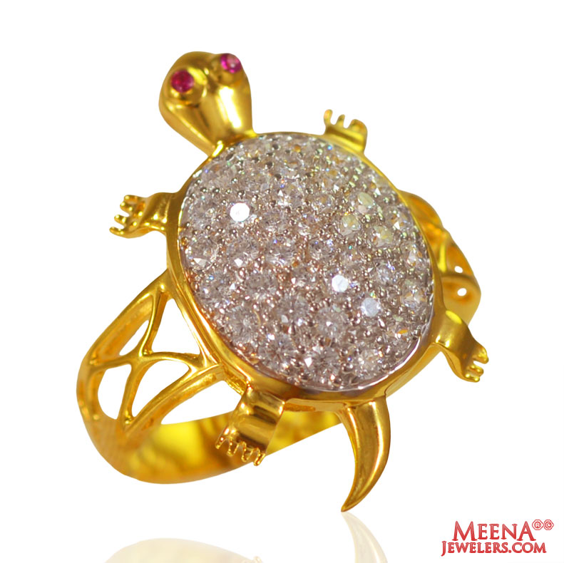 22k Gold Turtle Ladies Ring