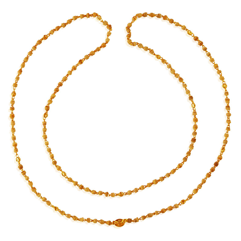 22K Gold White Tulsi Mala
