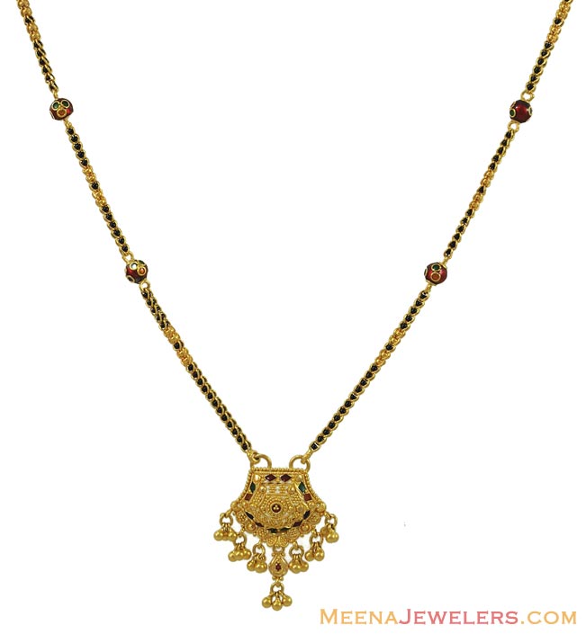 Indian Fancy Mangalsutra (22 Karat) - ChMs10254 - 22 karat gold fancy ...