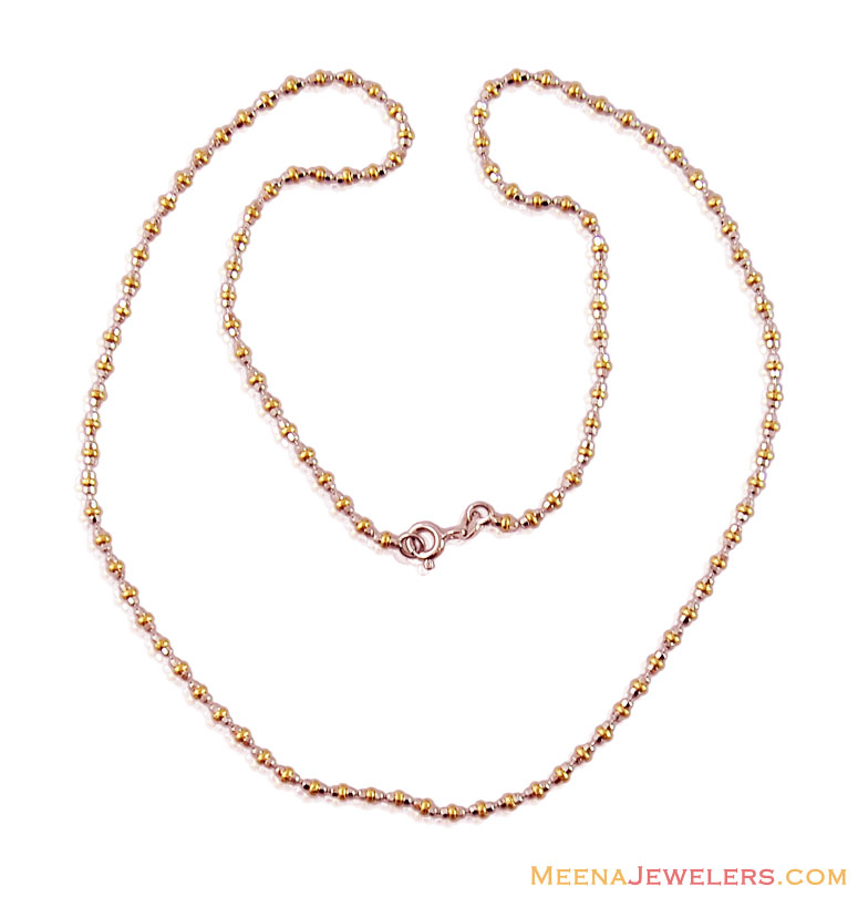 18 K Gold Balls Two Tone Chain