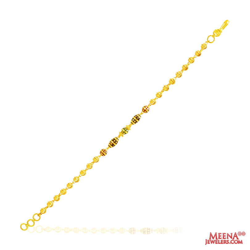 22Kt Gold Meenakari Bracelet