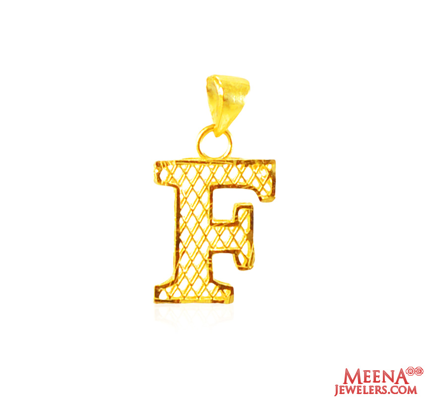 22Kt Gold Initial Pendant (F)