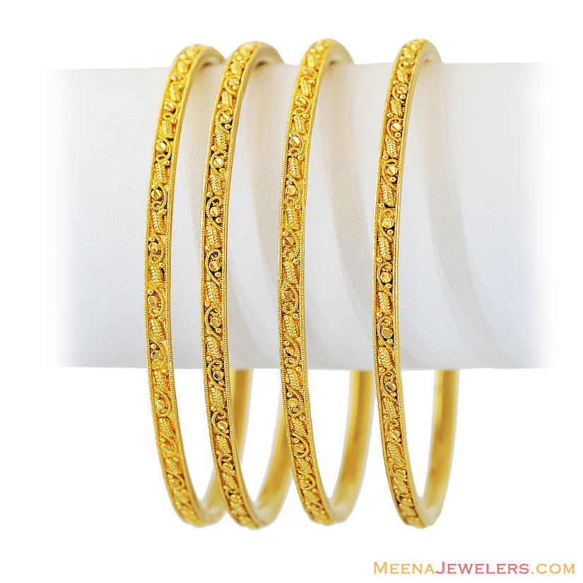 22k Yellow Gold Bangles(4Pcs) BaGo12034 22K Gold Bangles (4 pcs