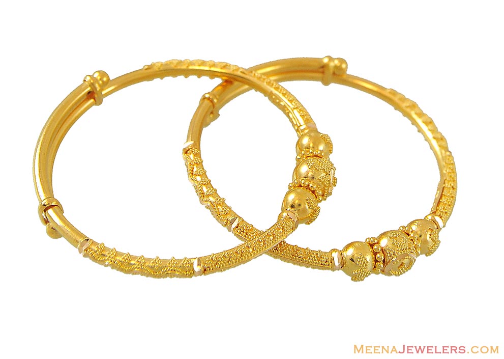 Kids Filigree Bangle (1 piece only) BjBa8955 22kt Gold Indian Baby