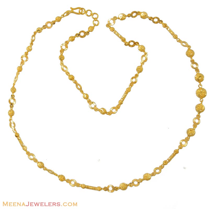 Gold Indian Chain (fancy chain) ChLo8880 22Kt Gold Ladies Chain