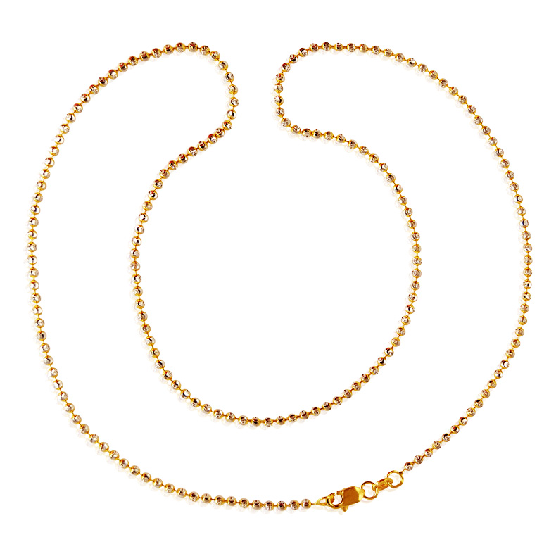 22kt Gold Two Tone Balls Chain
