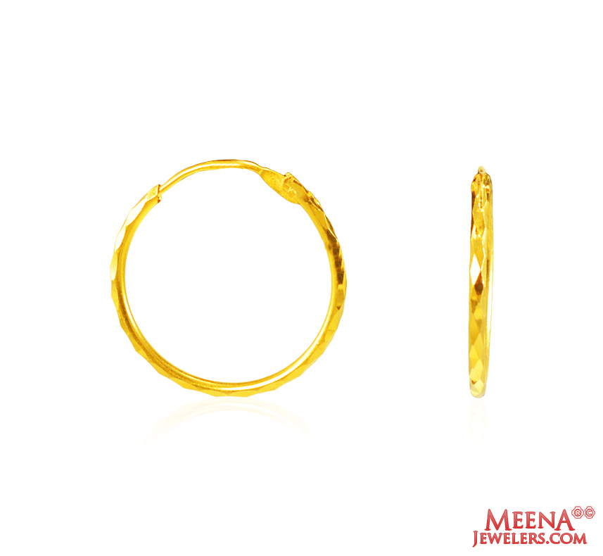 22Kt Gold Fancy Hoop Earrings