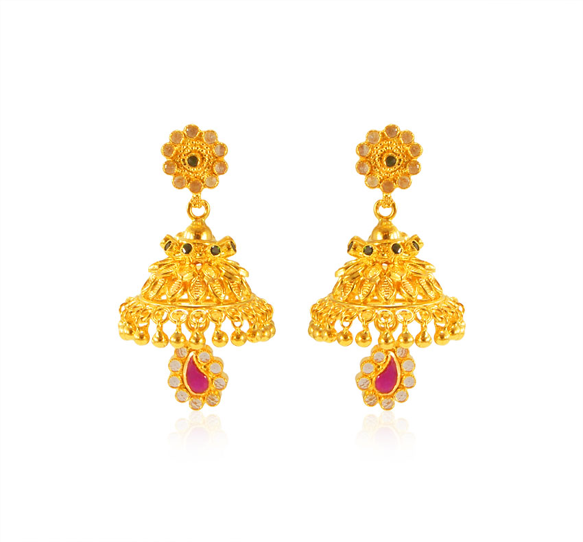 22 Karat Gold Jhumkhi Earrings
