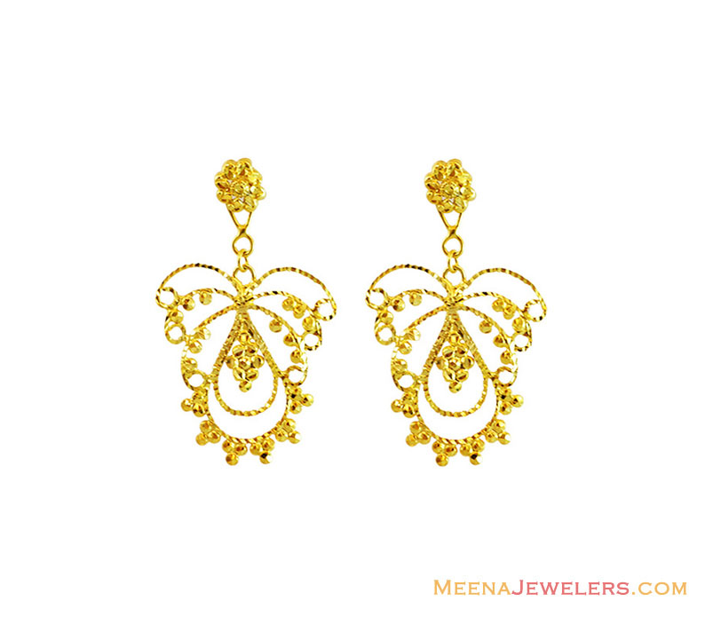22Kt Gold Fancy Earrings - erfc13462 - US$ 793 - 22Kt Gold Designer ...