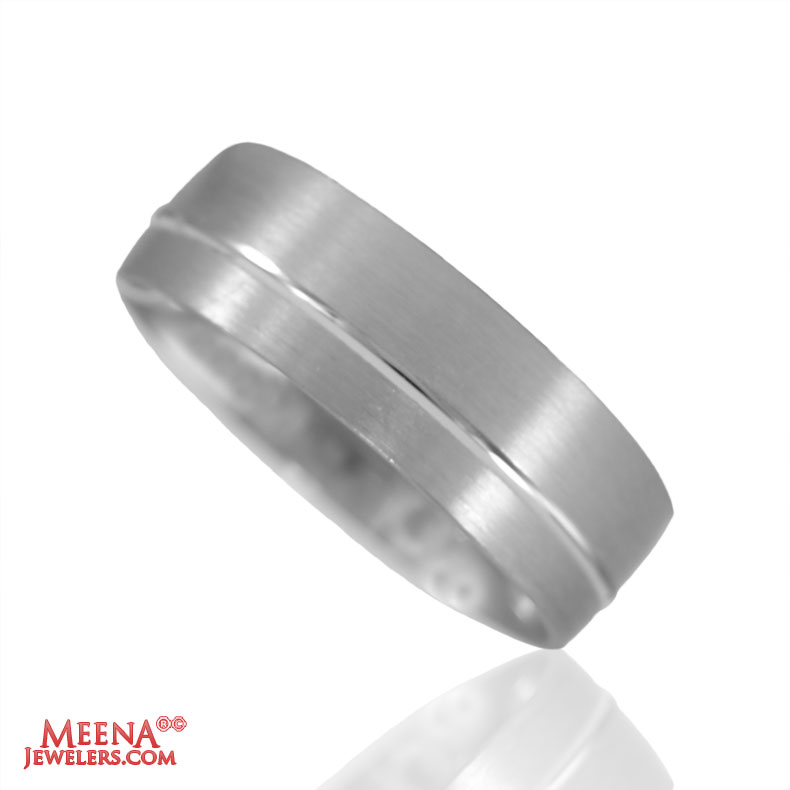 18K White Gold Band