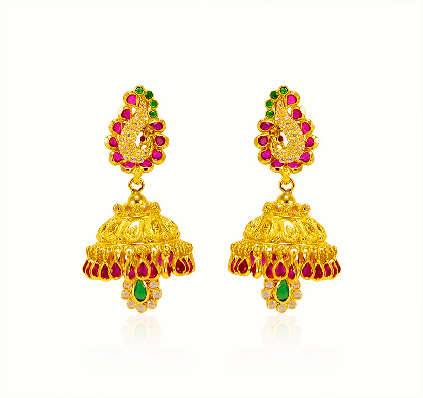 22karat Gold Jhumkhi Earring