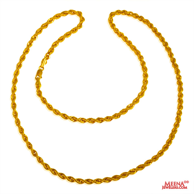 22 Kt Gold Fancy Rope Chain