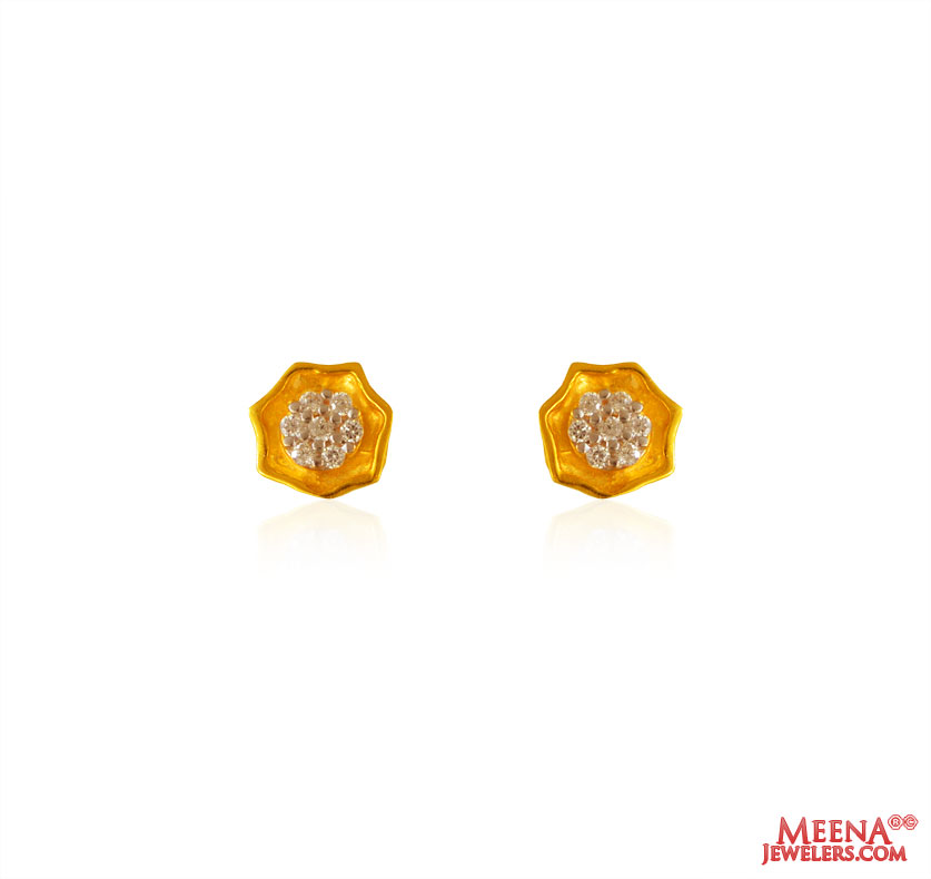 22karat Gold Stud Earrings For Girls