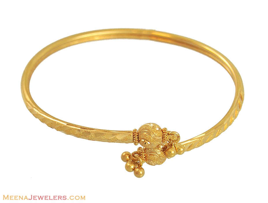 22K Fancy Gold Kada (Cuff style) BaSt11322 22k yellow gold kada in