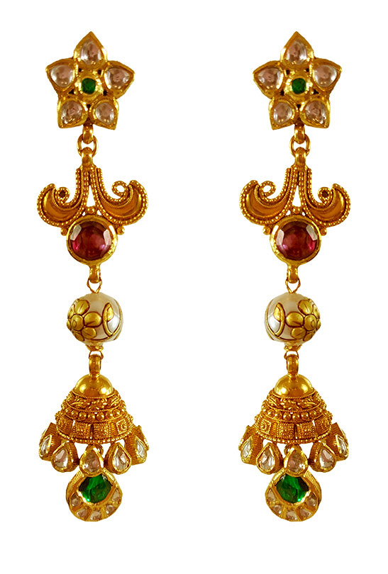 22K Gold Antique Earrings