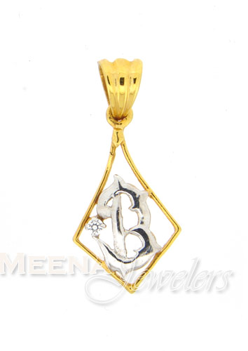 22Kt Initial Pendant (B)
