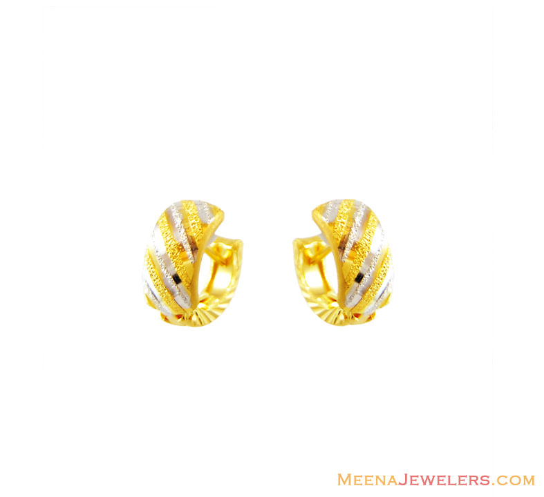 22K Gold Clip On Earring ErCl13836 22K gold clip On Earrings