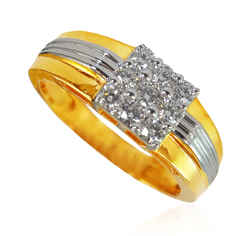 18KT Gold Diamond Ring for Men