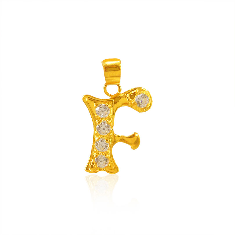 22Kt Gold Pendant with Initial(F)