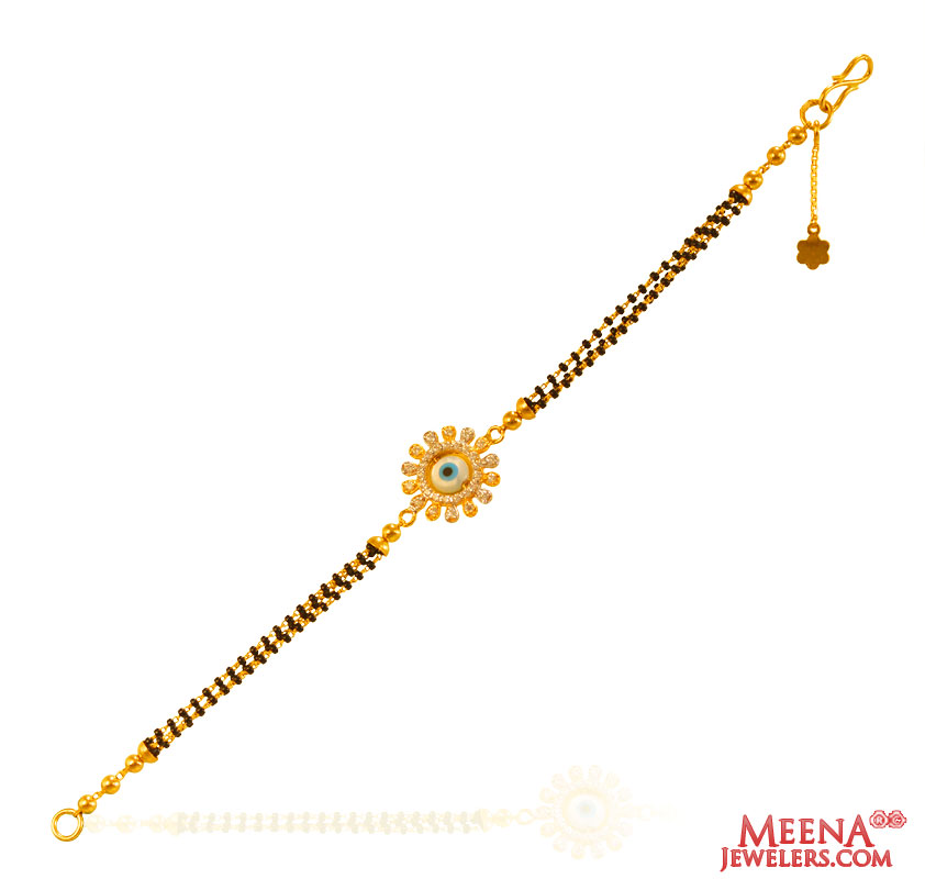 22Kt Gold Fancy BlkBeads Bracelet