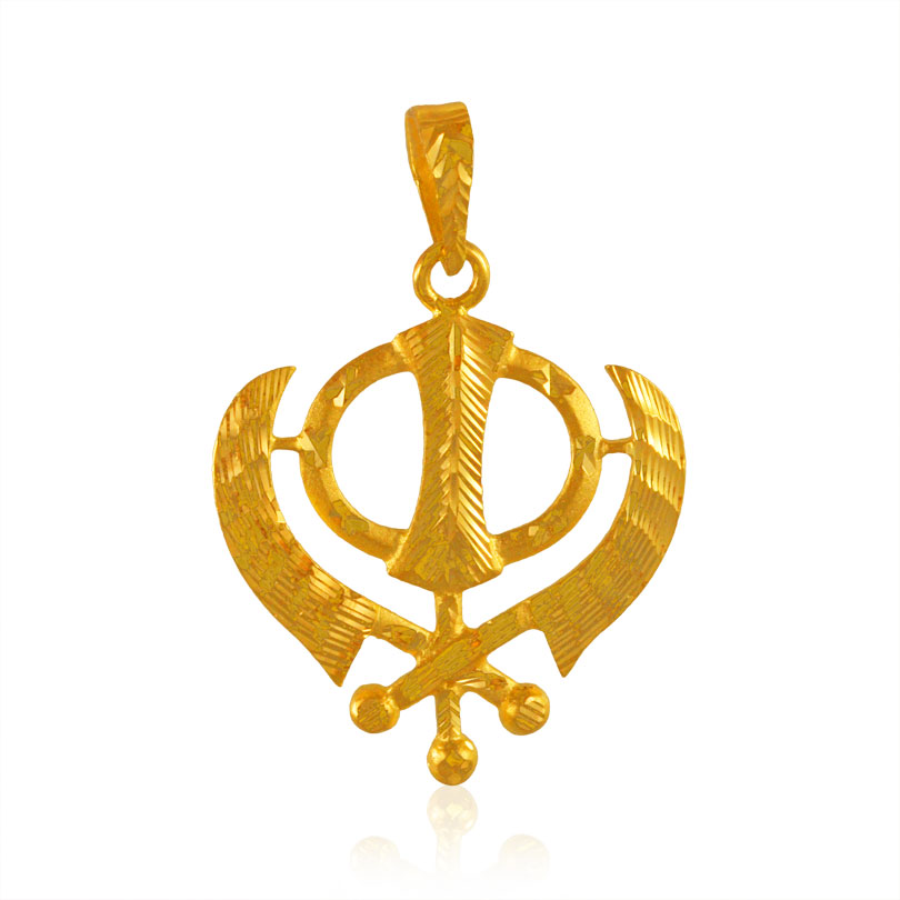 22K Gold Khanda Pendant