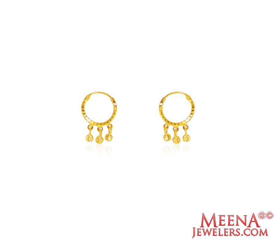 22K Gold Hoop Earrings 