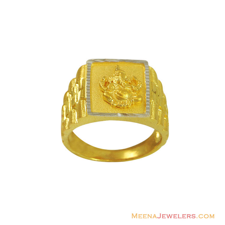 22k Mens Religious Ring RiMs11541 22K gold mens ring with lord