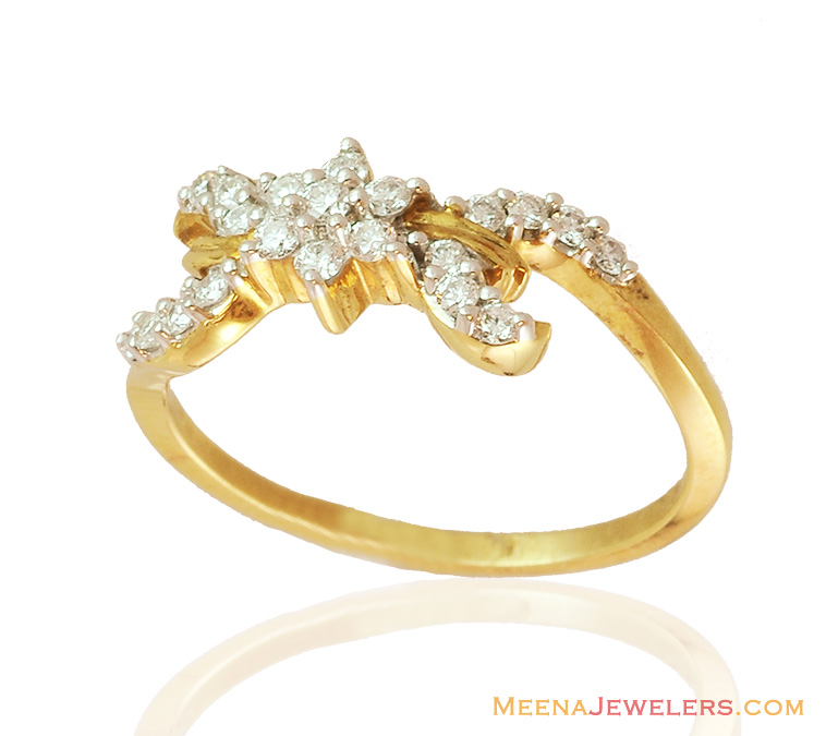 18K Delicate Diamond Gold Ring