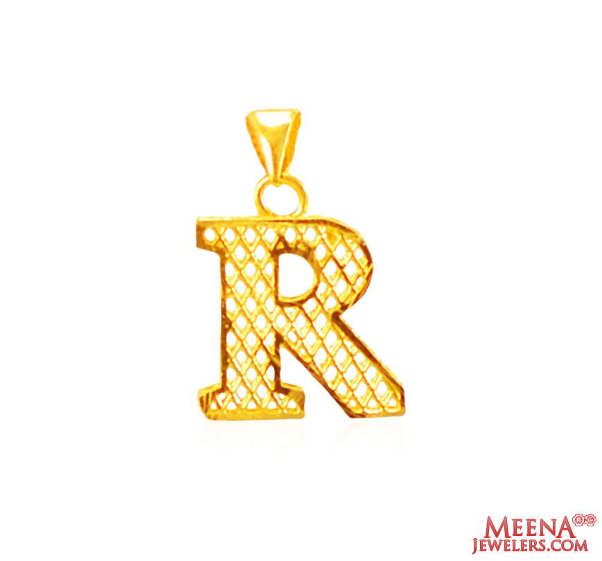 22Kt Gold Initial Pendant (R)