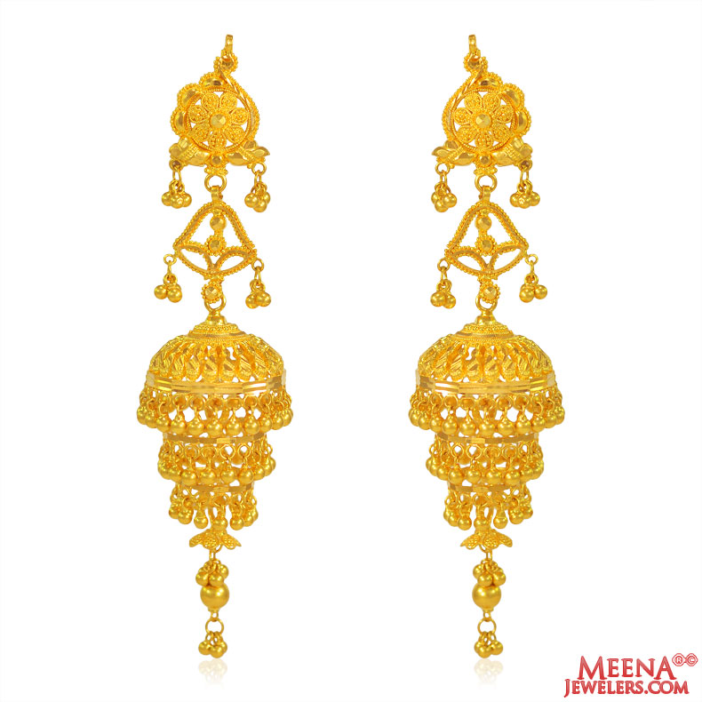 22kt Gold Long Earrings