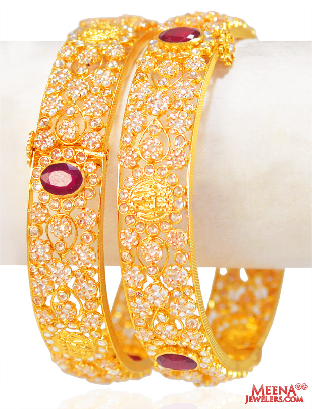 22Kt Gold Lakshmi Idol Kadas (2 Pc)