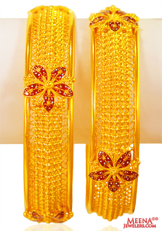 22k Gold Meenakari Bangles (2PC)