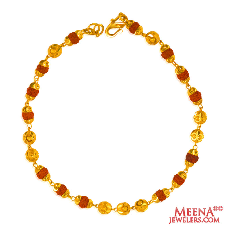 22 Karat Gold Rudraksh Bracelet
