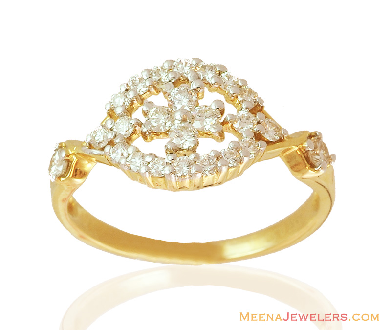 Elegant Genuine Diamond Ring 18K
