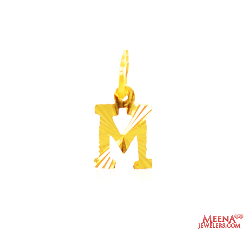 22Kt Gold Initial Pendant (M)